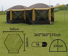 Шатер MirCamping, арт. 2905-2TD (360х360х235, 2 входа)
