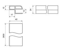 Профиль замка для стыковки со стрингером Z-типа (12 мм)