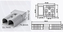 Разъем для АКБ Anderson Power Products 175A, красный (шт.)