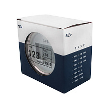 GPS-спидометр электронный KUS, белый циферблат, нерж. ободок, выносная антенна, д. 85 мм.