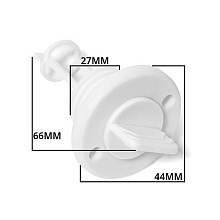 Заглушка дренажная 27 мм с резьбовой пробкой, белый пластик