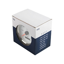 Тахометр 0-6000 об/мин со сч. моточасов делитель 1-10 нерж. ободок, д. 85 мм.