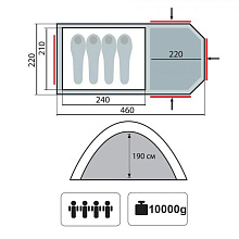 Палатка четырехместная Tramp Anaconda 4 Sand V2