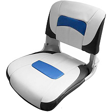 Кресло Low-back бело-серое с синим