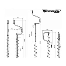 Ледобур ТОРНАДО М2 (левое вращение), 100 мм.