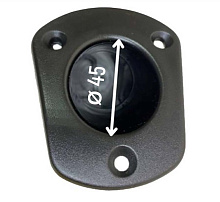 Держатель удилища врезной с заглушкой, черный пластик