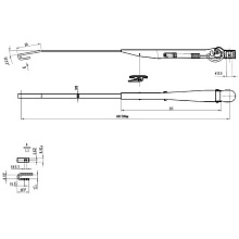 Рычаг стеклоочистителя регулируемый W.E, 400-500 мм, тип-H, посадка на вал 13,5 мм 