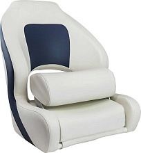 Кресло Marine Rocket Delux Sport Flip Up мягкое виниловое с болстером, белый/синий