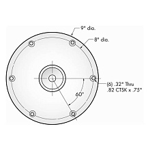 Основание врезное для стоек SWIVL-EZE (D-228.6 мм., d-60 мм.).