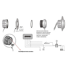 Тахометр 0-6000 об/мин со сч. моточасов делитель 1-10 нерж. ободок, д. 85 мм.
