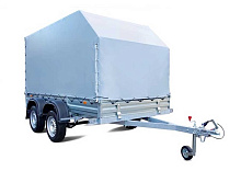 Тент с каркасом 271415 С (высокий, со скосом 45°, H=1500/1700 мм) для бортовых прицепов МЗСА 817705 / 817733