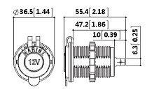 Разъём прикуривателя врезной