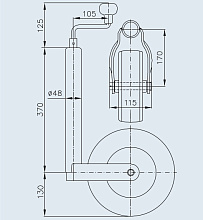 Колесо опорное для прицепа ST 48-260 L, 150 кг., WINTERHOFF, арт. 1860908 (пневмошина)