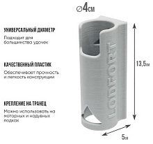 Держатель удочки для лодки LODFORT на транец, серый
