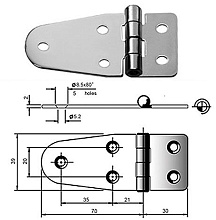 Петля 100х39 мм., нержавеющая (арт. 10247490)