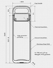 Термокружка Bottle-770 Cayenne Red, 0.77 л