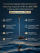 Троллинговый электромотор Haswing Cayman B 80 lbs 24V GPS с электроякорем, штанга 250 см