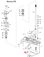 Шестерня пиньон 859103T Mercury F35–F60, 12 зубьев, оригинал