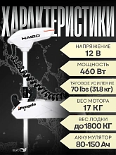 Лодочный электромотор Haibo iPenguin P70 12В, штанга 137 см, встроенный  компас