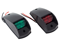 Огни ходовые комплект (красный, зеленый) LED, черн. корпус