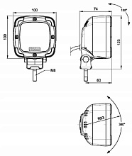 Универсальная светoдиодная рабочая фара FT 361 LED, 9 диодов, 38 Вт, 4100 лм, 12-55 В
