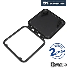 Люк палубный распашной низкопрофильный Фрегат, 461x461 мм., прозрачный, черный