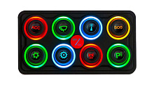 Панель управления Marine Rocket, 8 кнопок, 2 ряда, RGB подсветка, 12/24 В, силикон, IP68