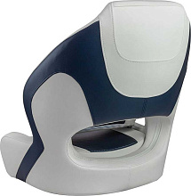 Кресло Delux Sport Flip Up мягкое виниловое с болстером, белый/синий