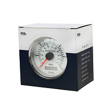 GPS-спидометр аналоговый 0-60 узлов, белый циферблат, нерж. ободок, выносная антенна, д. 85 мм.