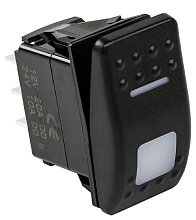 Переключатель трехпозиционный ON-OFF-ON 12В, 20А, 7р с подсветкой