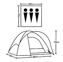 Палатка 3-х местная Lanyu LY-1705, 330х220х155 см