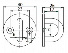 Планка круглая Ø 40 мм с проушиной для такелажа и швартовки