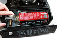 Портативная туристическая газовая плита Happy Home BDZ-155-A, с переходником