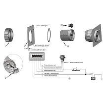 Часы кварцевые аналоговые, бел., нерж. ободок, д. 52 мм.