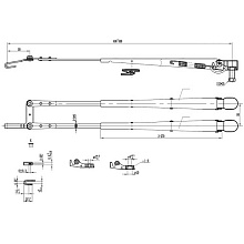 Рычаг стеклоочистителя пантографный регулируемый W.E, 400-500 мм, тип-H, посадка на вал M8-10
