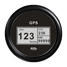 GPS-спидометр электронный, черный циферблат, черный ободок, выносная антенна, д. 85 мм.