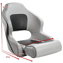 Кресло мягкое Delux Sport Flip Up с болстером, угольный/серый