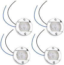 Огни кормовые врезные LED, синий, 2,2 Вт, 12 В, Ø 75 мм (комплект  из 4 шт.)