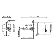 Электропривод стеклоочистителя 12В со щеткой 355мм черный