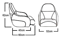 Кресло Ocean Flip Up мягкое виниловое с болстером, белый/синий