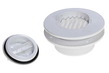 Заглушка дренажная с резьбовой пробкой 51x7 мм (белый пластик)