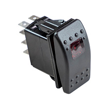 Клавишный выкл. трехпозиц. ON-ON-ON с подсв. 2-х полож., 8 конт.