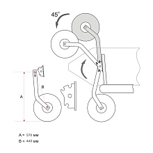 Тр. колеса для лодок НДНД (перекидные, 211К)