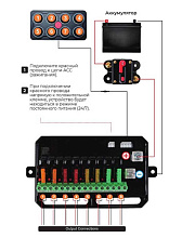 Панель управления Marine Rocket, 8 кнопок, 2 ряда, RGB подсветка, 12/24 В, силикон, IP68