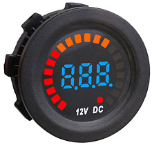 Вольтметр цифровой 0-12 В, д. 27 мм.