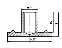 Т-гайка глухая, М8, h15 мм, латунь
