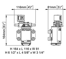 Помпа водоподающая шестеренчатая Marco UP2/E, 10 л/мин, 12/24 В
