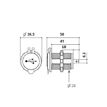 Разъем USB 3.1А (2 порта, подсветка)