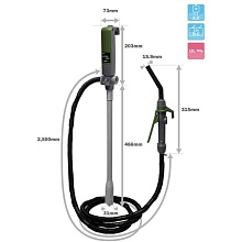 Электрический насос для перекачки топлива с заправочным пистолетом, 12 л/мин.