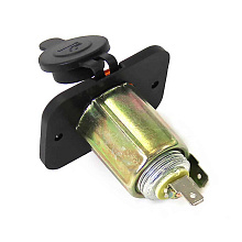 Гнездо прикуривателя прямоугольное Nekeke, 12/24В, панельное, IP68, чёрное